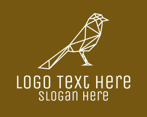 Simplistic - Simple Crow Line Art logo design