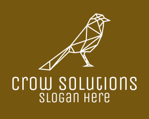 Simple Crow Line Art logo design