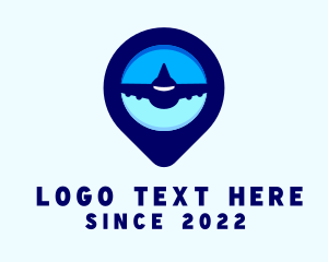 Tourism - Airplane Aviation Location Pin logo design