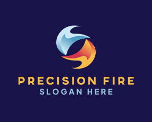 Abstract Fire Ice Thermal logo design