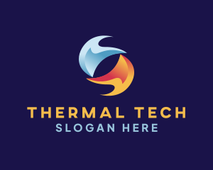 Abstract Fire Ice Thermal logo design