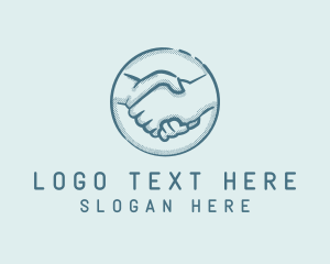 Halftone - Halftone Business Hand Shake logo design