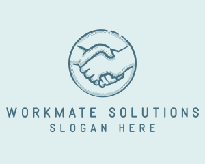 Colleague - Halftone Business Hand Shake logo design