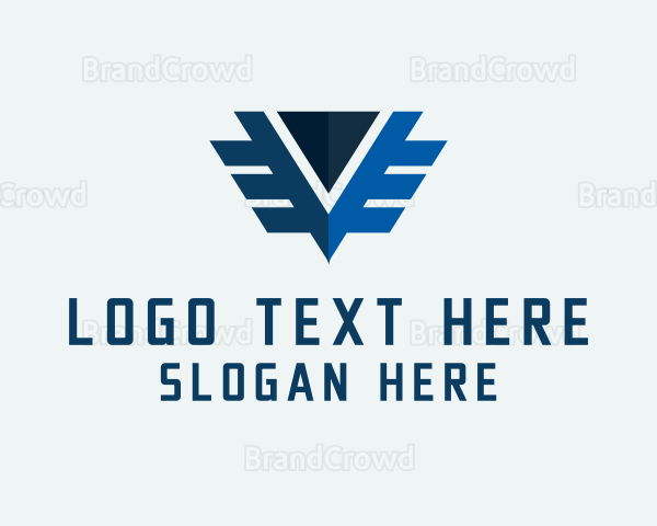 Technology Wings Letter V Logo
