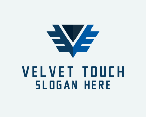 Technology Wings Letter V logo design