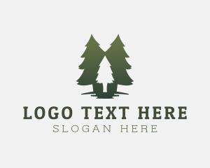 Camper - Green Tree Forest logo design