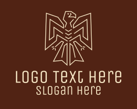 Crow - Minimalist Tribal Eagle logo design