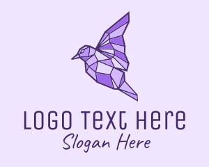 Pigeon - Purple Geometric Bird logo design