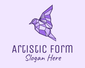 Sculpture - Purple Geometric Bird logo design