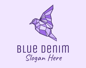 Purple Geometric Bird logo design