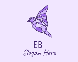 Purple Geometric Bird logo design