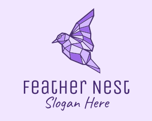 Purple Geometric Bird logo design