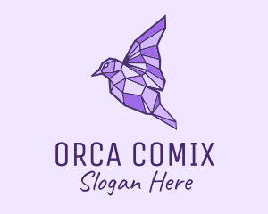 Purple Geometric Bird logo design