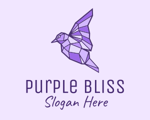 Purple Geometric Bird logo design