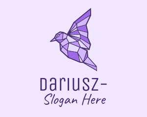 Sparrow - Purple Geometric Bird logo design