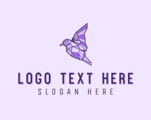 Sculpture - Purple Geometric Bird logo design