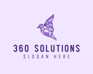 Purple Geometric Bird logo design