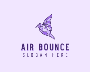 Purple Geometric Bird logo design