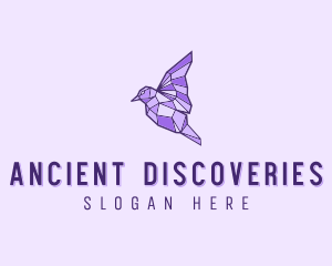 Purple Geometric Bird logo design