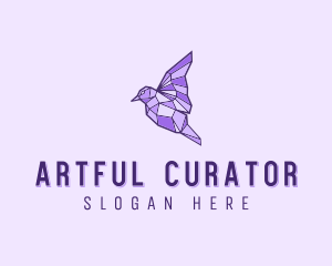 Purple Geometric Bird logo design