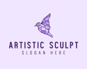 Purple Geometric Bird logo design