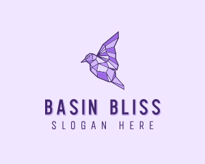 Purple Geometric Bird logo design