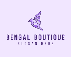 Purple Geometric Bird logo design