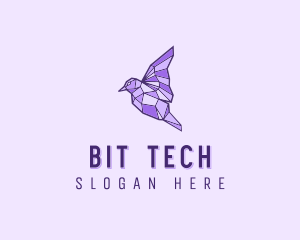 Purple Geometric Bird logo design