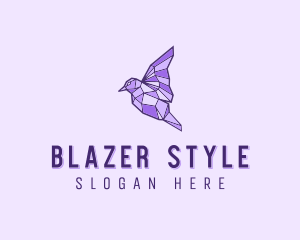 Purple Geometric Bird logo design