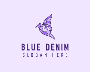 Purple Geometric Bird logo design