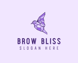 Purple Geometric Bird logo design