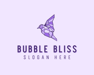 Purple Geometric Bird logo design