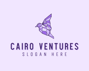 Purple Geometric Bird logo design