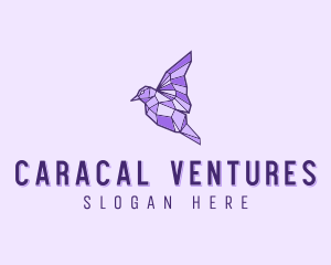 Purple Geometric Bird logo design