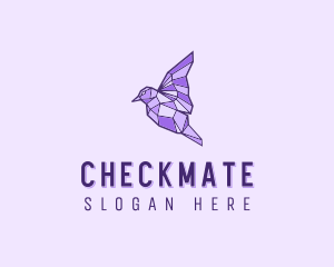 Purple Geometric Bird logo design