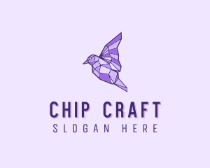 Purple Geometric Bird logo design