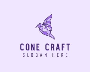 Purple Geometric Bird logo design