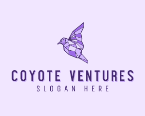 Purple Geometric Bird logo design