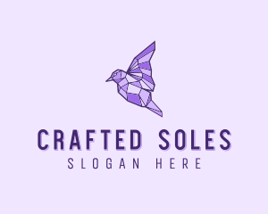 Purple Geometric Bird logo design