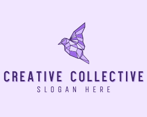 Purple Geometric Bird logo design