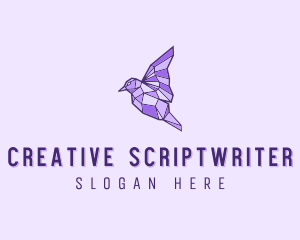 Purple Geometric Bird logo design