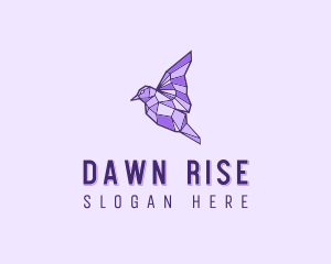 Purple Geometric Bird logo design