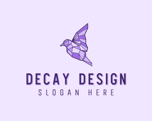 Purple Geometric Bird logo design