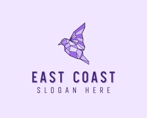 Purple Geometric Bird logo design