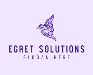 Purple Geometric Bird logo design