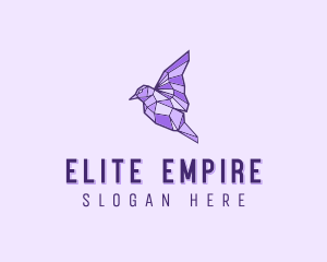 Purple Geometric Bird logo design