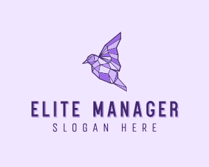 Purple Geometric Bird logo design