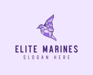 Purple Geometric Bird logo design