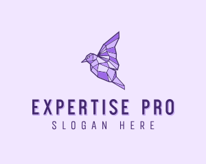 Purple Geometric Bird logo design