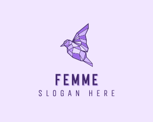 Purple Geometric Bird logo design